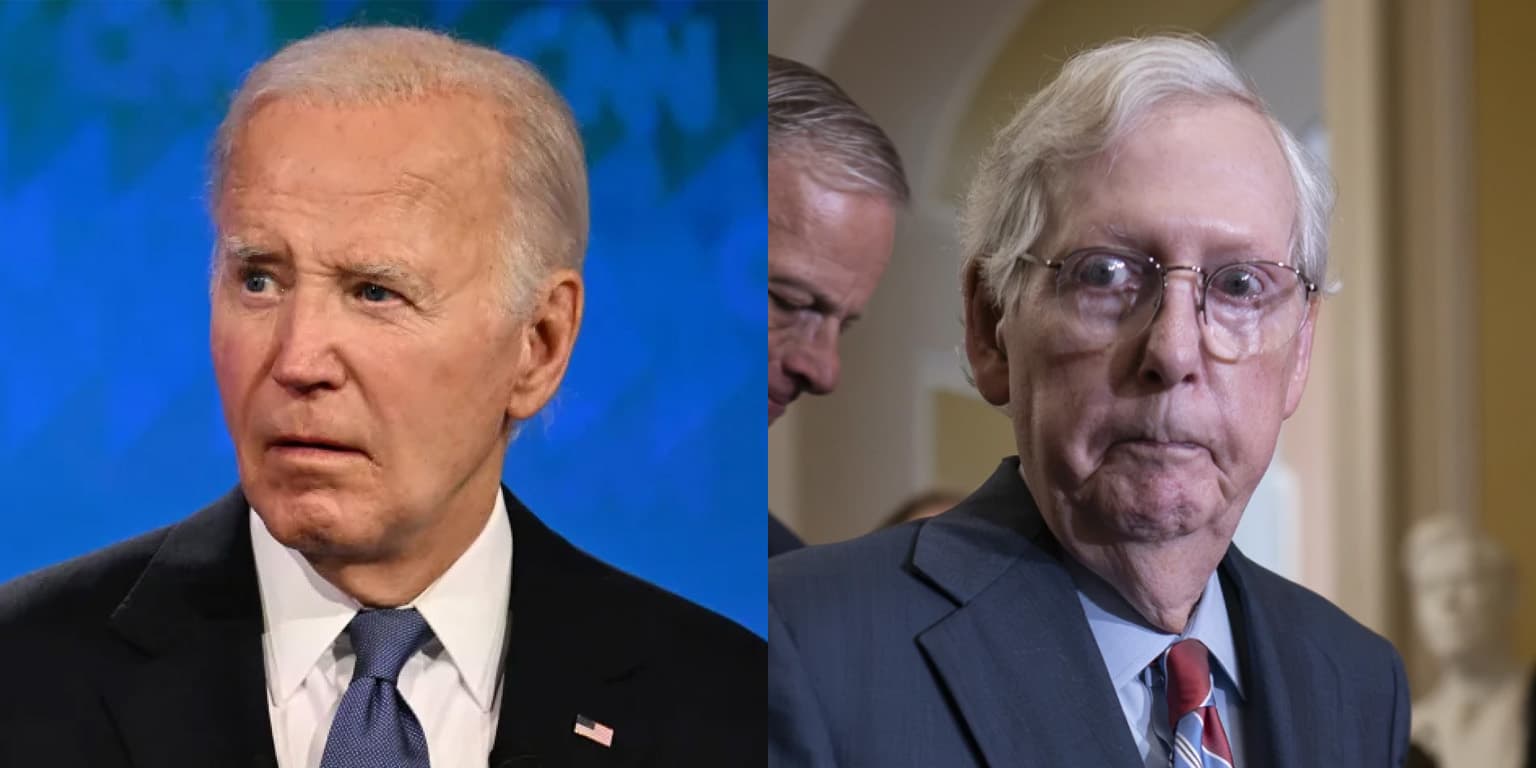 Side-by-side photos of Joe Biden and Mitch McConnell